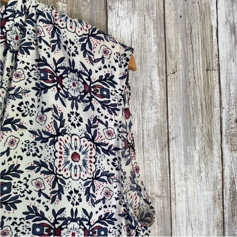 Loft White Sleeveless Floral High Low - Picture 4 of 6